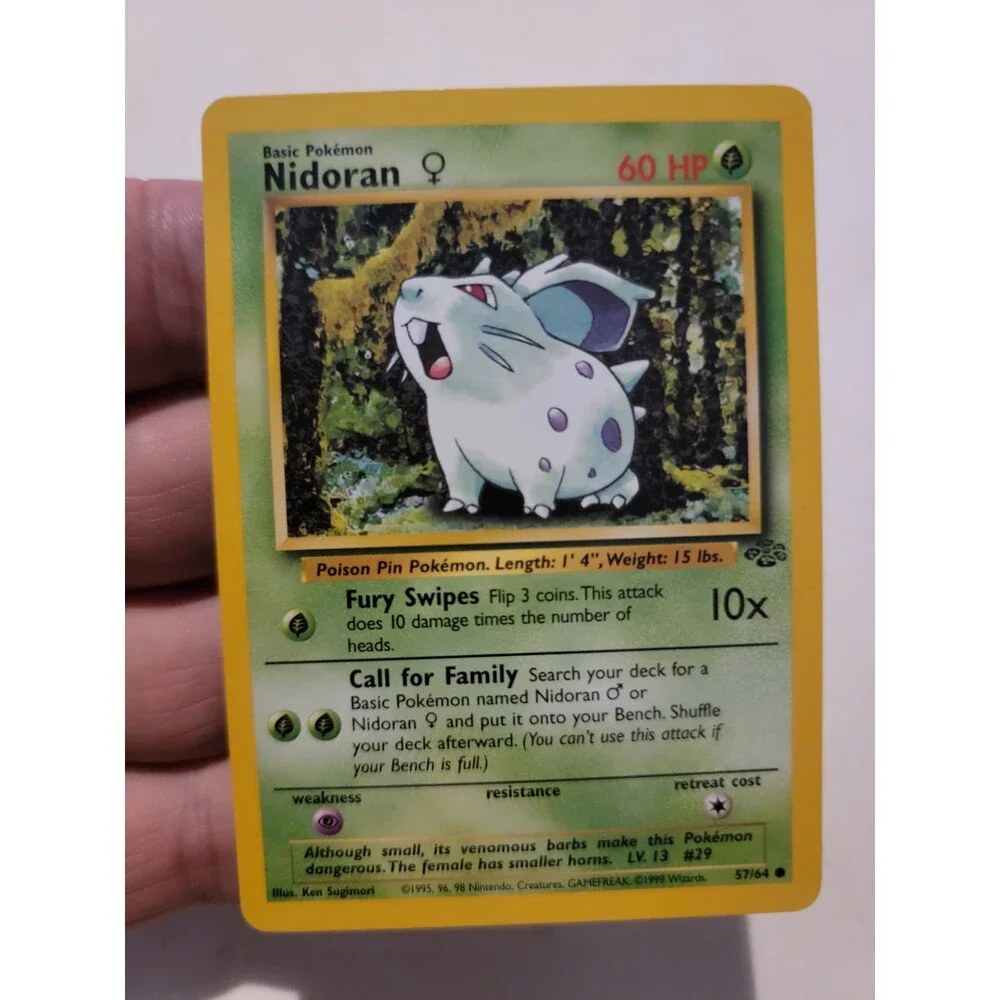 Pokemon TCG Card Vintage 1999 WOTC Game Freak Nintendo Wizards 90s Nidoran